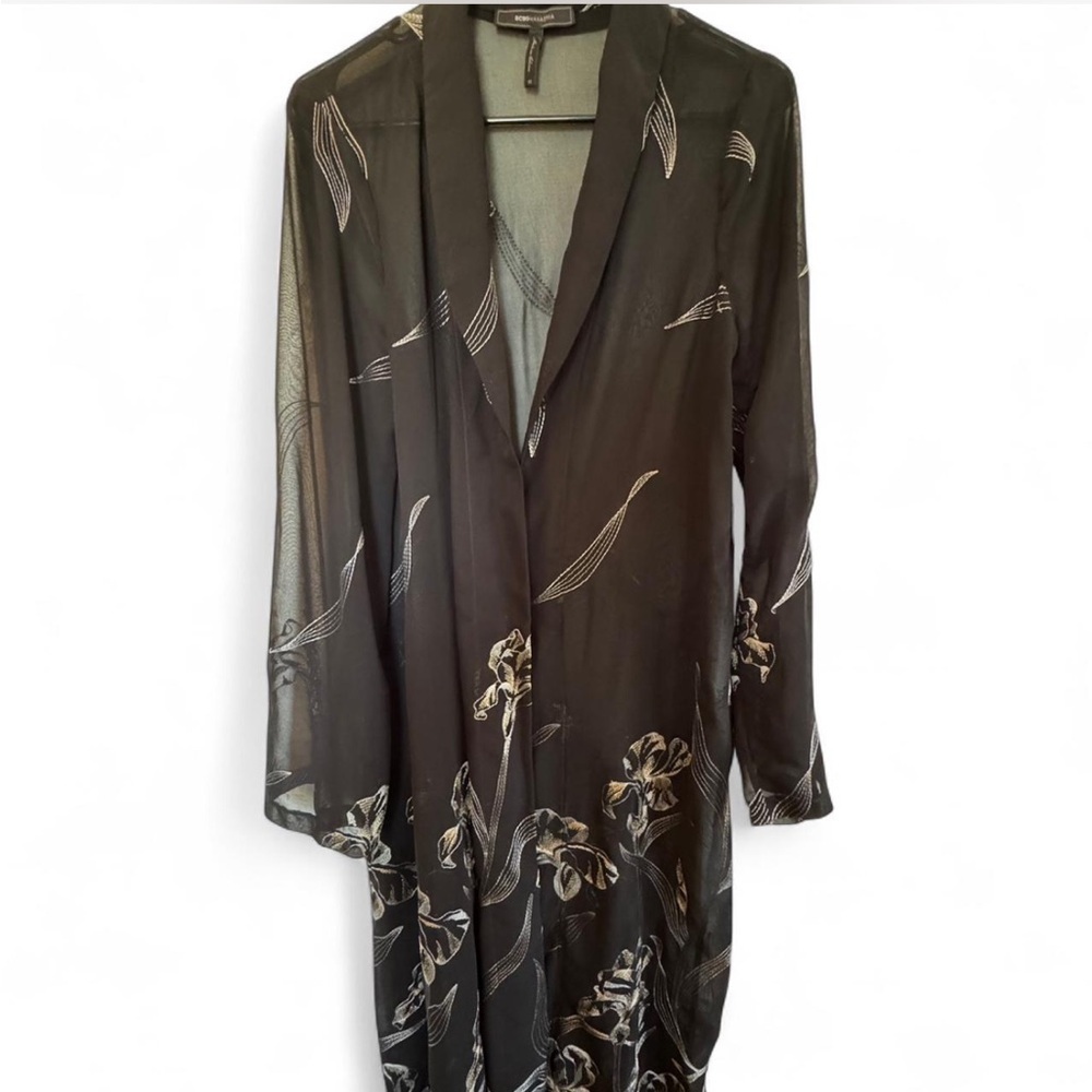 BCBGMaxAzria Black Sheer embroidered kimono/ Blazer - not full set - size medium